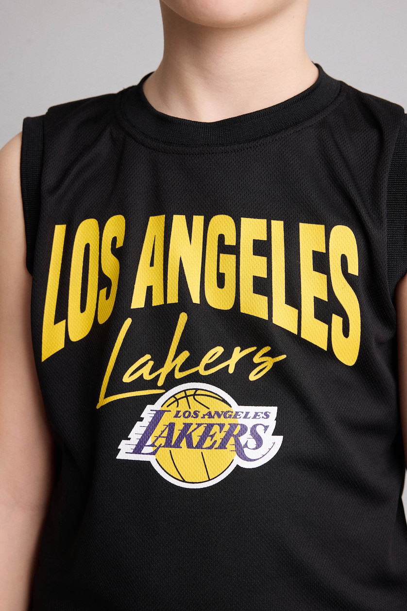 BOYS & TEENS Black Boy Regular Fit NBA Los Angeles Lakers Tulle Tank Top
