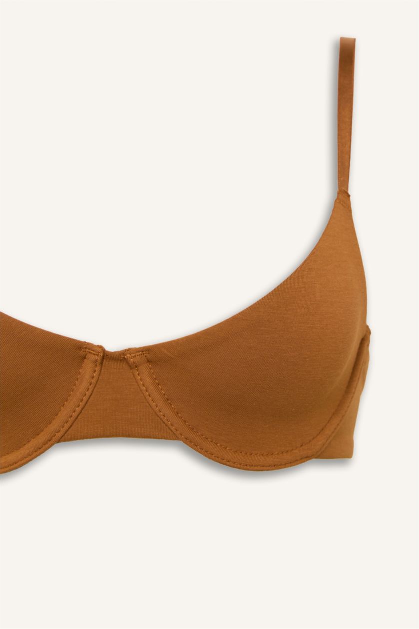 Kadın Camel Pamuklu Kapsız Pedsiz Balenli Bra