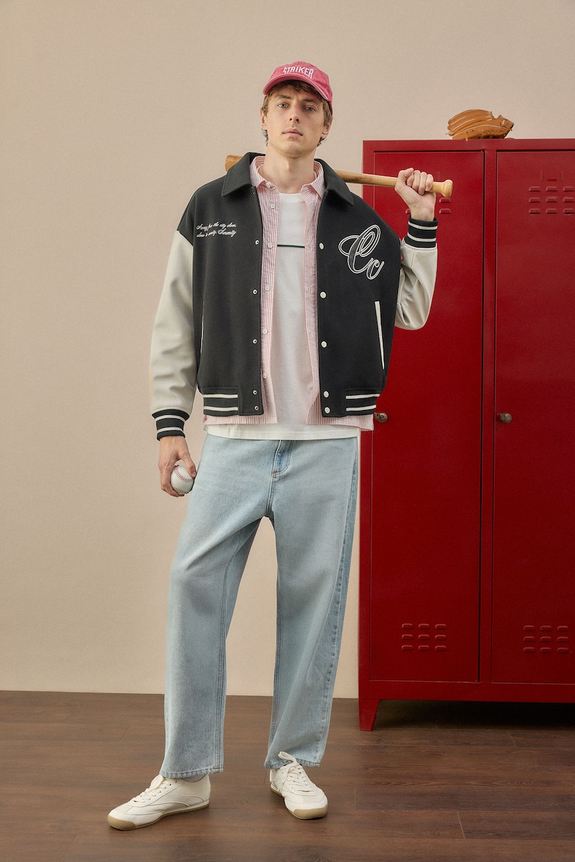 Erkek Açık Mavi Baggy Fit Jean Pantolon