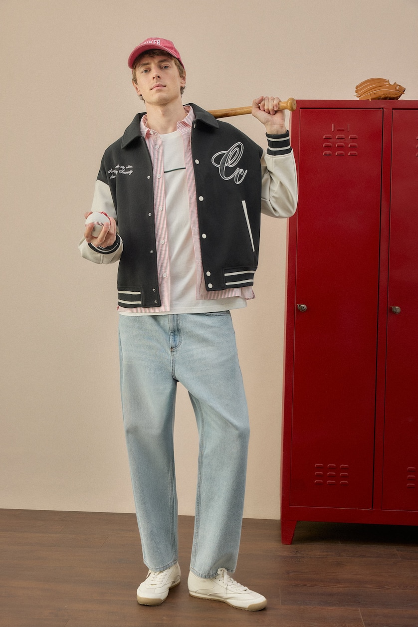 Erkek Açık Mavi Baggy Fit Jean Pantolon