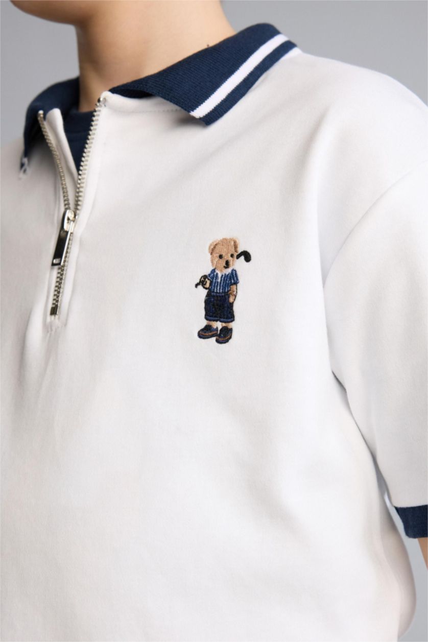 BOYS & TEENS White Regular Fit Short Sleeve Polo T-Shirt