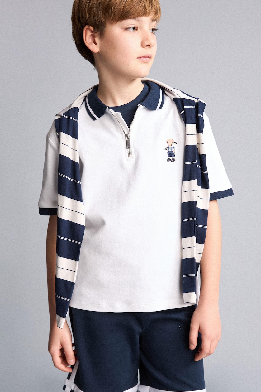 Young Boys - Teen Boys White Boy Regular Fit Short Sleeve Polo T-Shirt