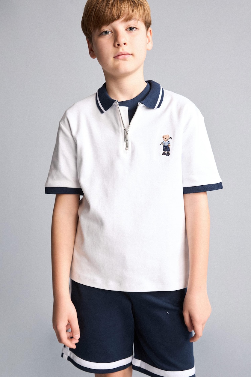 Young Boys - Teen Boys White Boy Regular Fit Short Sleeve Polo T-Shirt