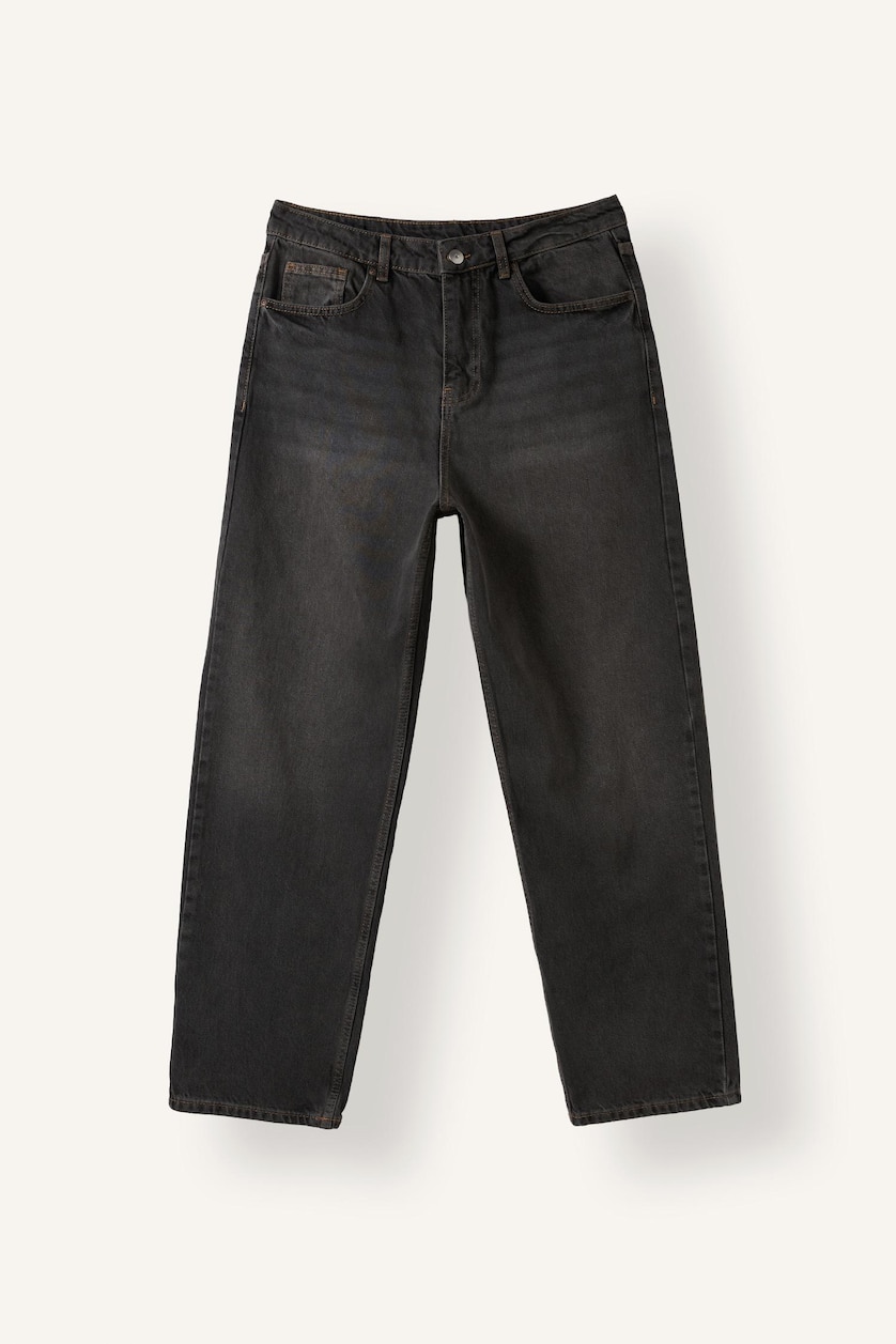 رجال أنثرا 100% Cotton Washed Baggy Fit Jeans