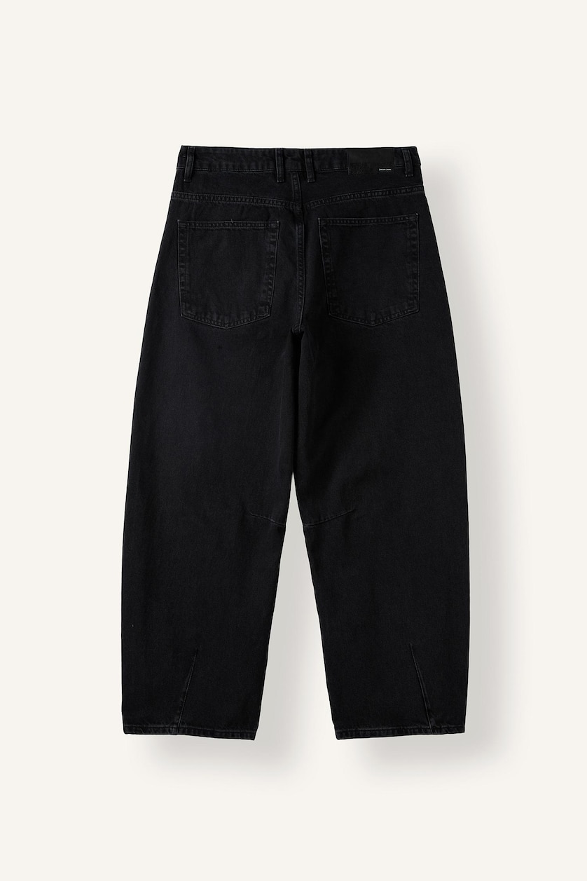 Erkek Siyah Barrel Fit Jean Pantolon