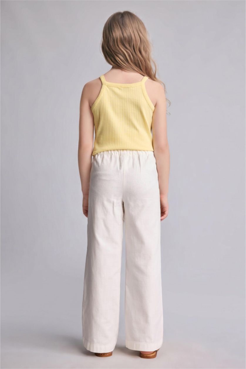 Young Girls - Teen Girls Ecru Girl Straight Fit Gabardine Trousers