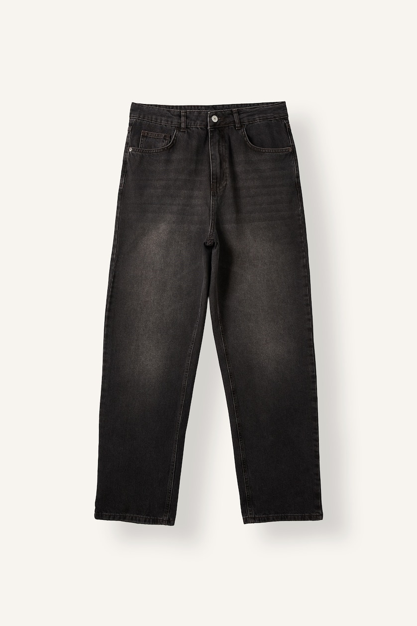 Men Black Baggy Fit Trousers