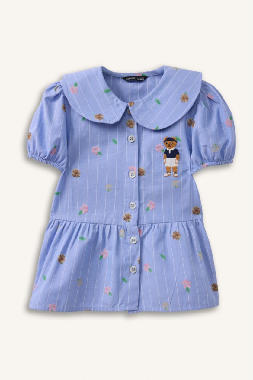 Kız Bebek Lacivert Ayıcıklı Gömlek Kız Bebek