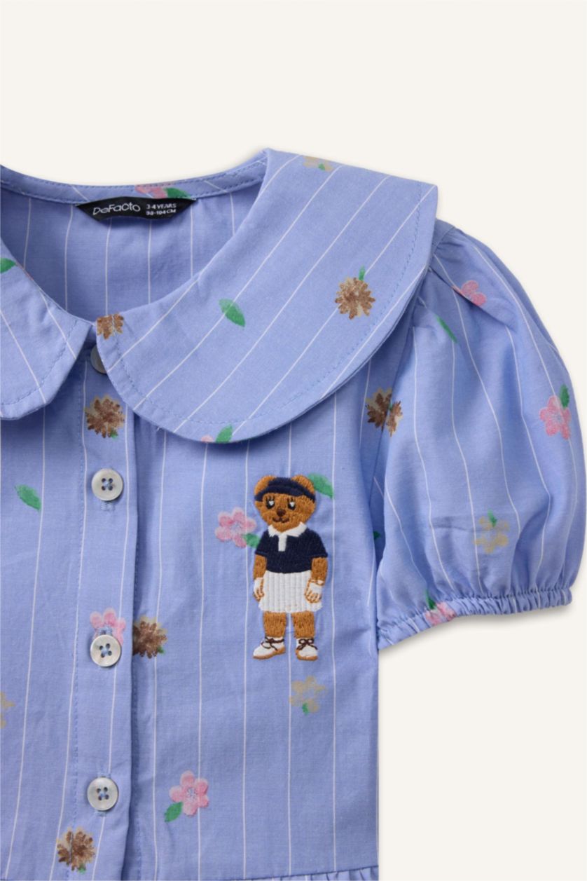 Baby Girl NAVY قميص بيبي بناتي مطبوع قصة عادية