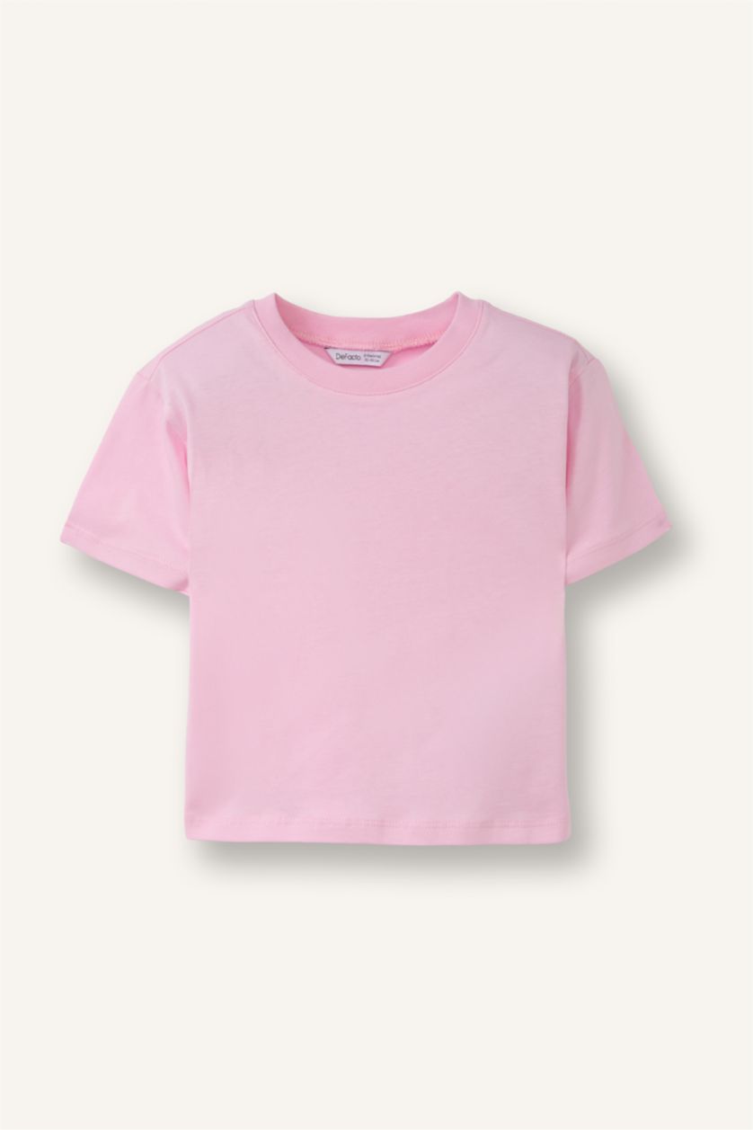 Kız Bebek Pembe Çizgili Penye 3'lü Tişört Kız Bebek