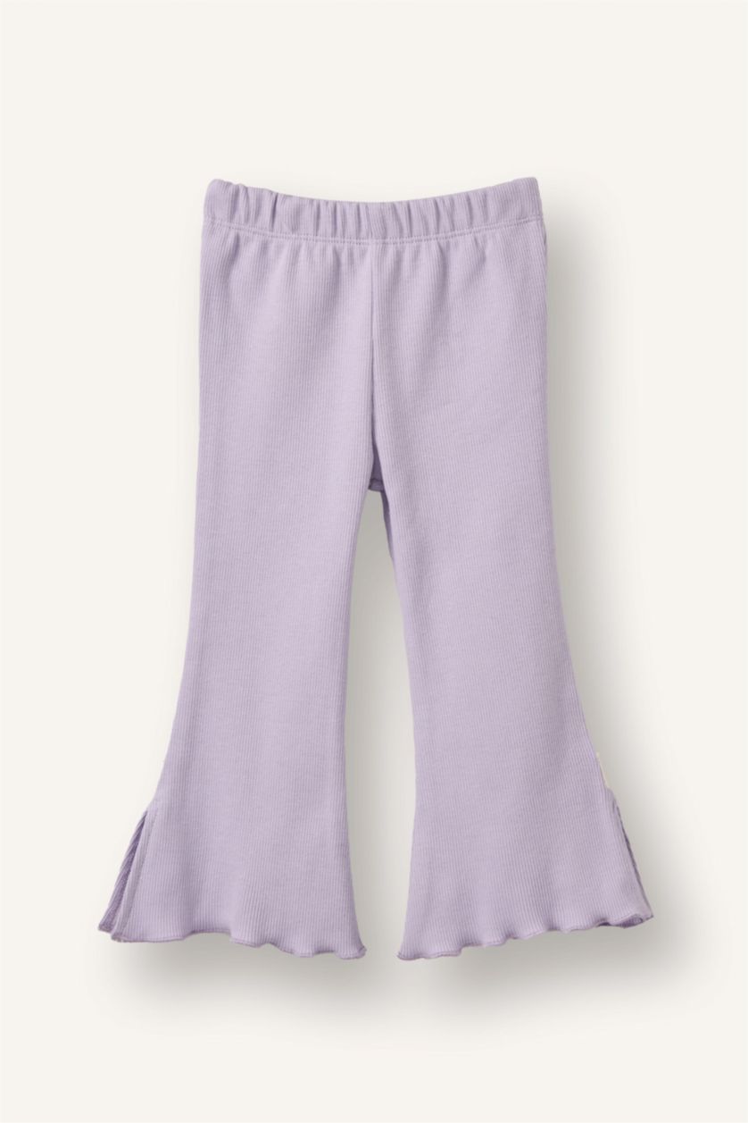 Kız Bebek Açık Lila İspanyol Paça Fitilli Kaşkorse Tayt Kız Bebek