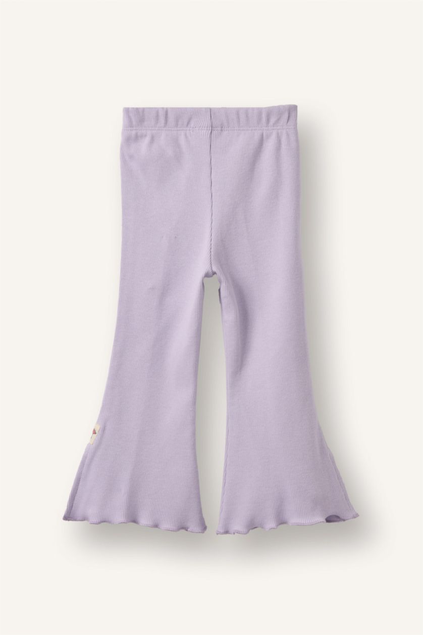 Kız Bebek Açık Lila İspanyol Paça Fitilli Kaşkorse Tayt Kız Bebek