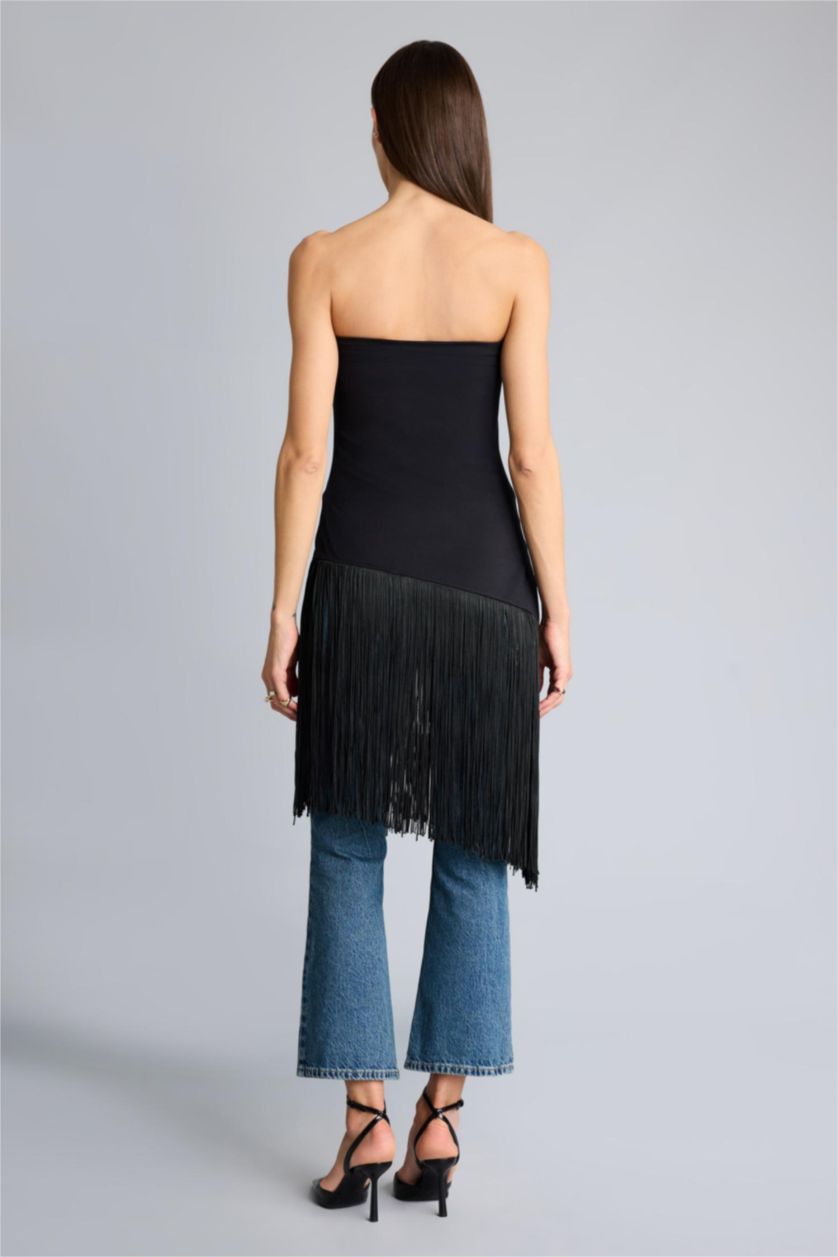 Kadın Siyah Afra x Defacto Slım Fıt Straplez Bürümcük Atlet