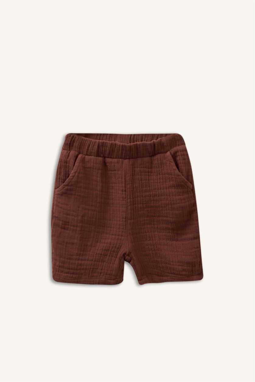 Erkek Bebek Kahve Müslin 2'li Takım Erkek Bebek