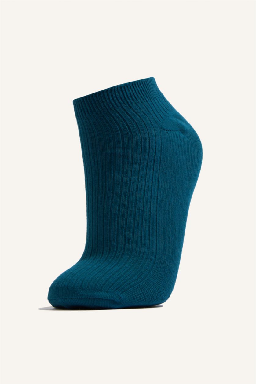 Kadın Yeşil 5'li Pamuklu Patik Çorap