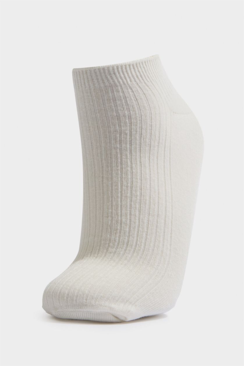 Kadın Açık Turuncu 5'li Pamuklu Patik Çorap