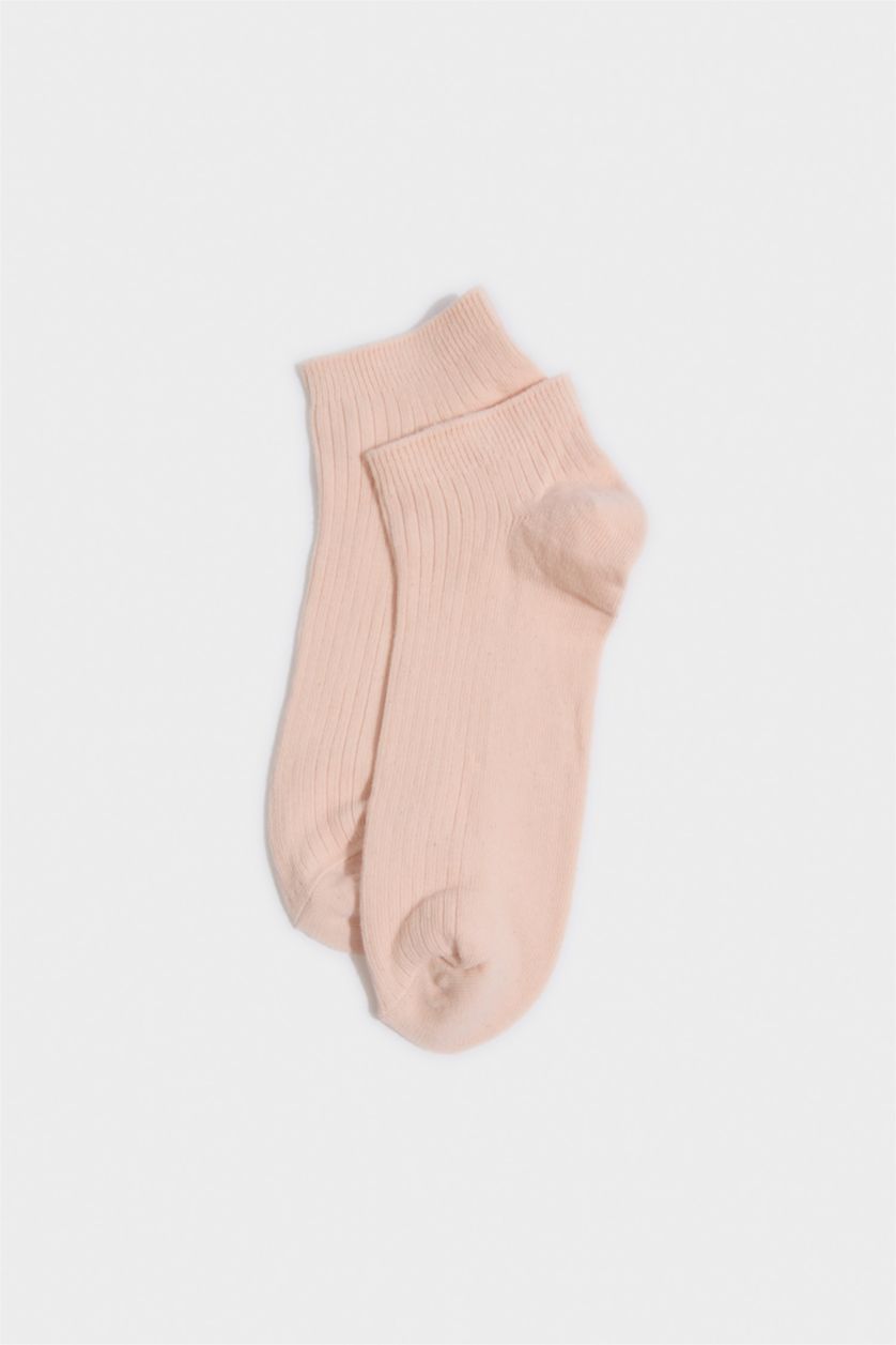 Kadın Açık Turuncu 5'li Pamuklu Patik Çorap