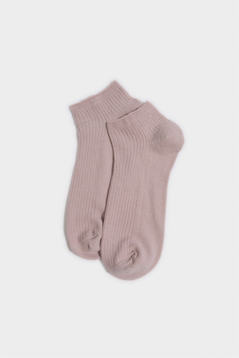 Kadın Pembe 5'li Pamuklu Patik Çorap
