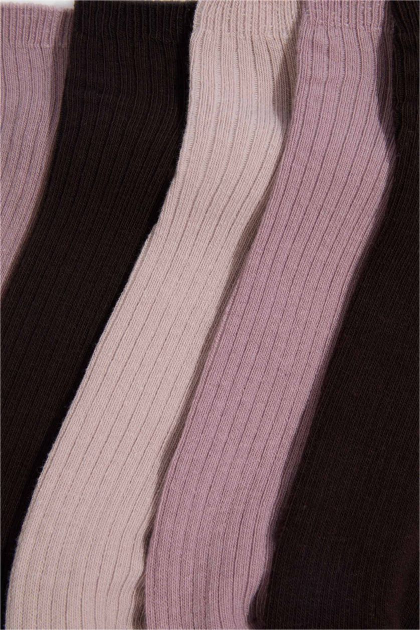 Kadın Pembe 5'li Pamuklu Patik Çorap