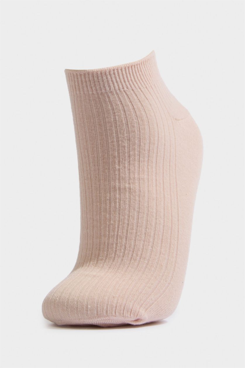 Kadın Açık Pembe 5'li Pamuklu Patik Çorap