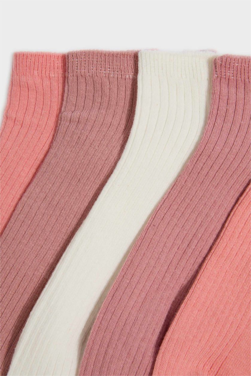 Kadın Pembe 5'li Pamuklu Patik Çorap