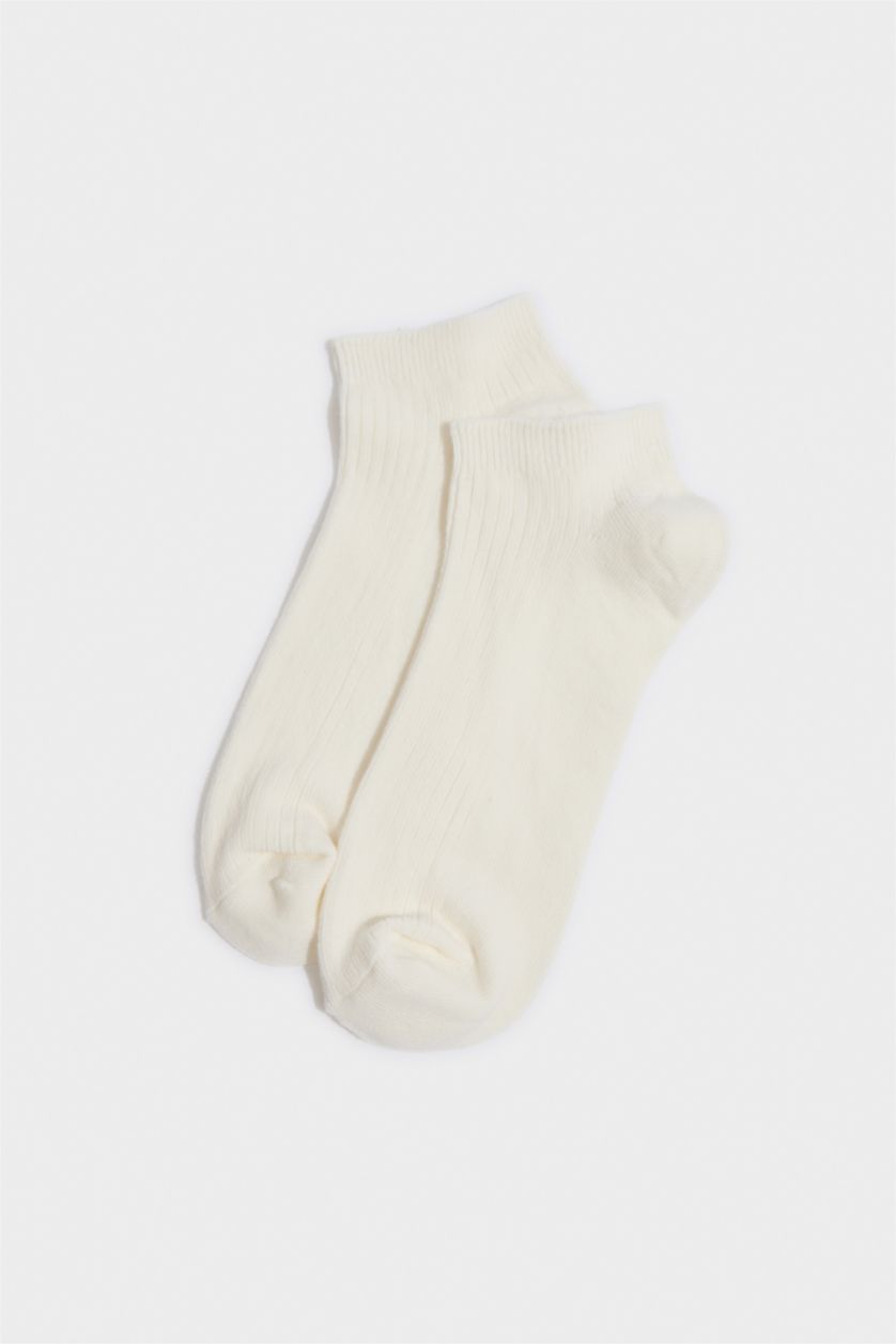 Kadın Mürdüm Orta 5'li Pamuklu Patik Çorap