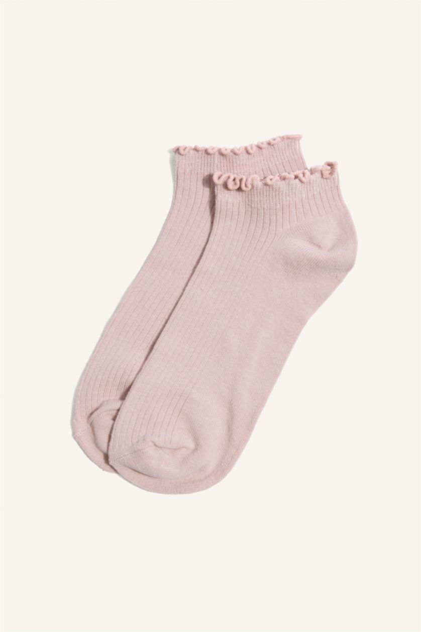 Kadın Açık Pembe Pamuklu 3'Lü Patik Çorap