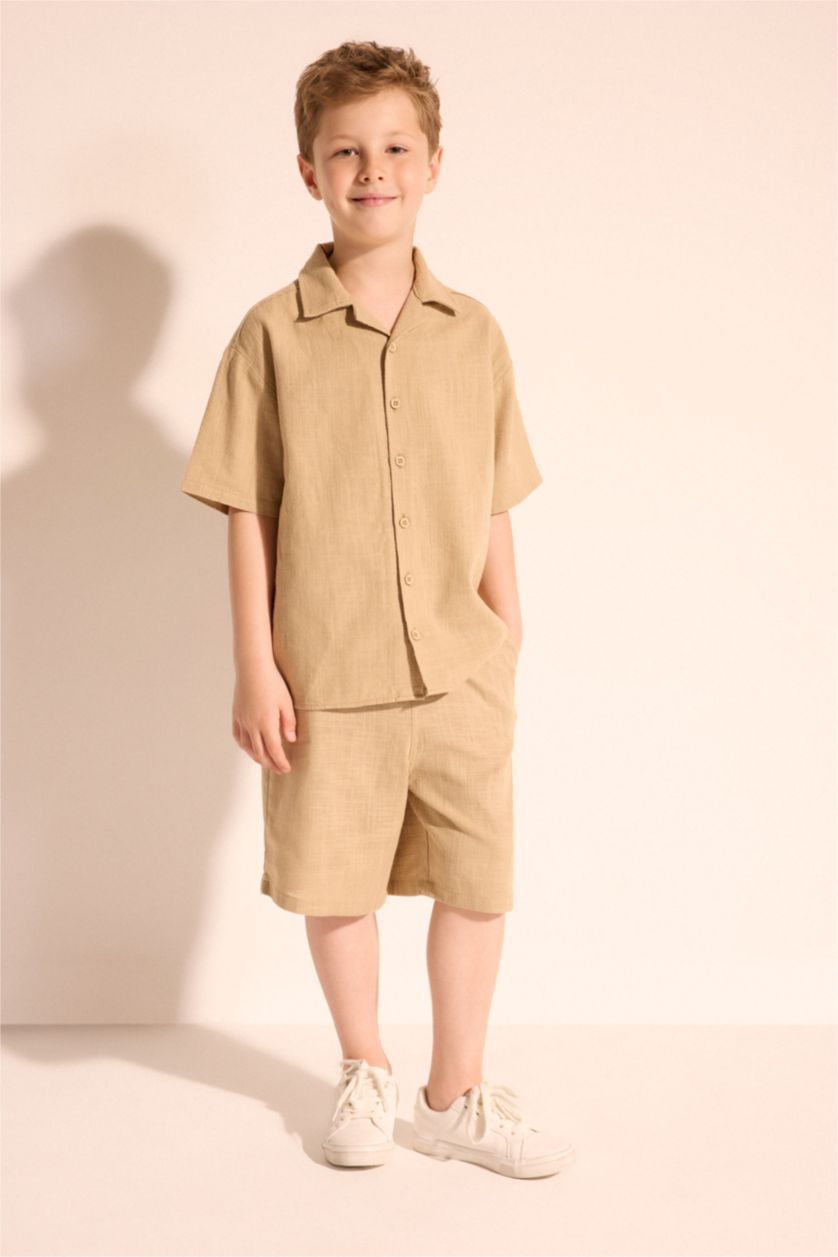 BOYS & TEENS Beige Boy 100% Cotton Shirt