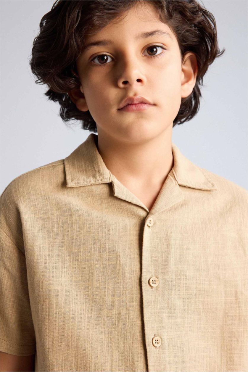 BOYS & TEENS Beige Boy 100% Cotton Shirt