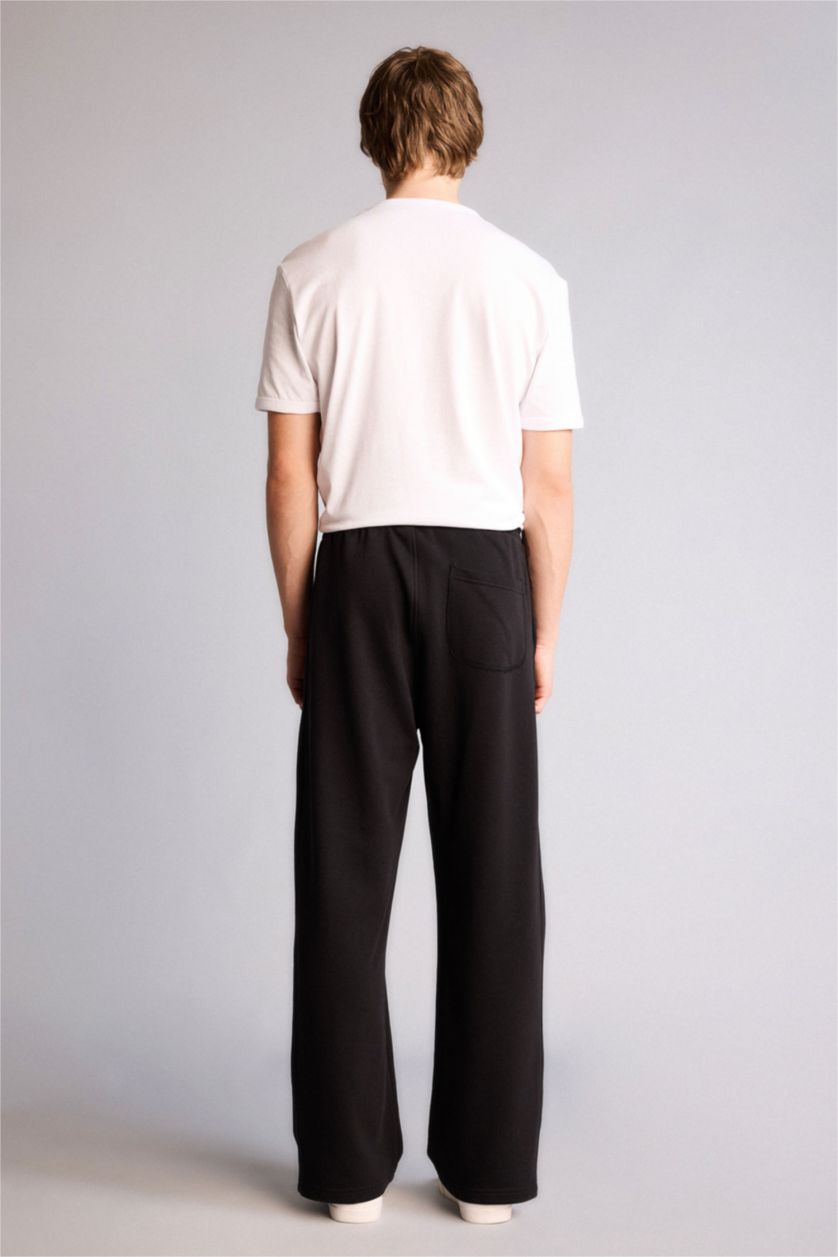 Erkek Siyah Geniş Paça Pantolon