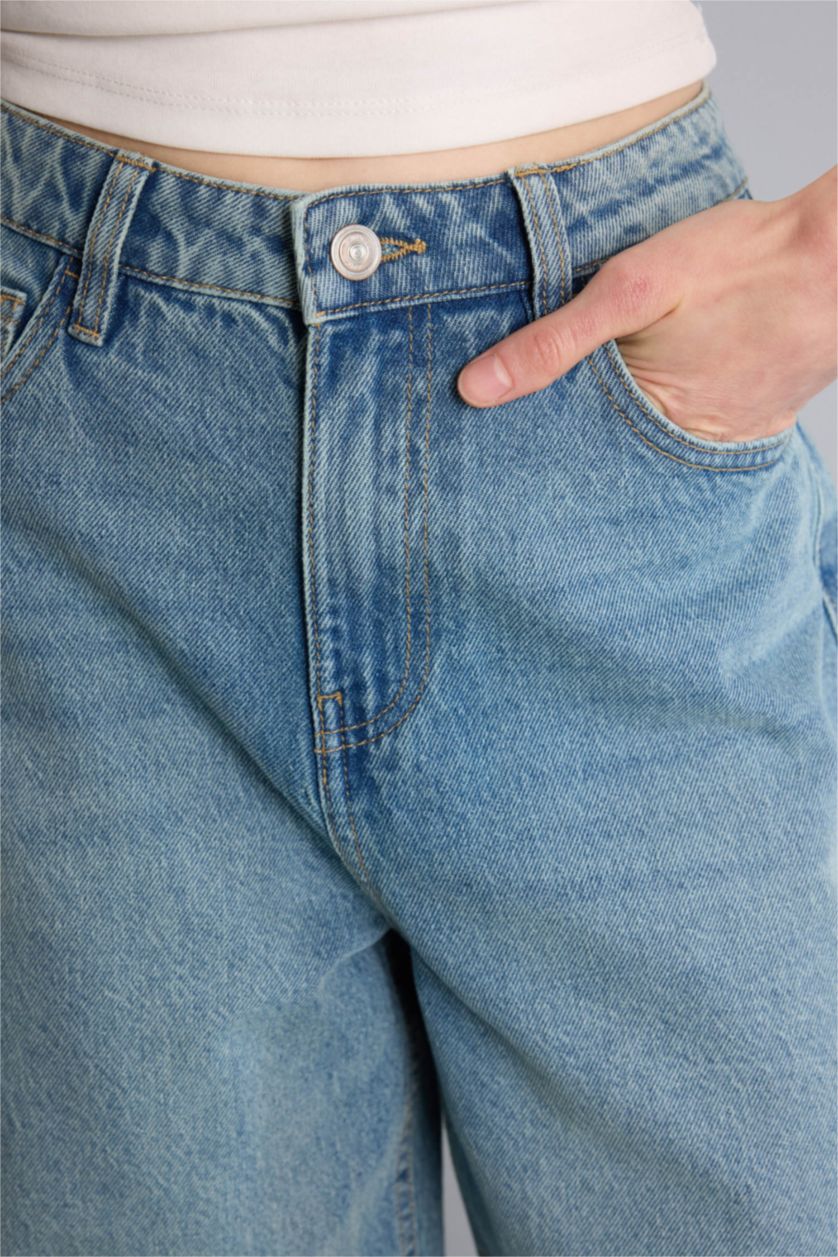 Әйелдерге Жеңіл Индиго Wide Leg джинс шалбар