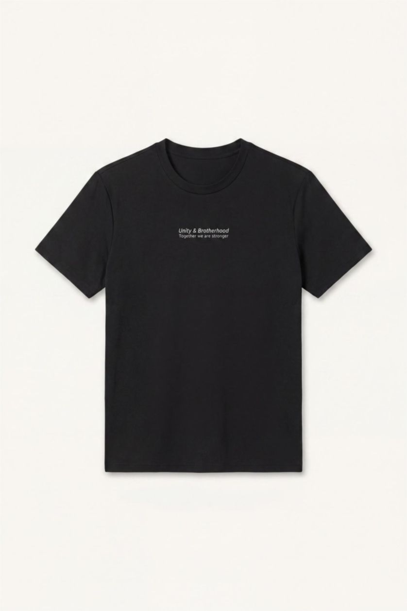 Erkek Çocuk - Genç Erkek Siyah Oversize Kısa Kollu Modal Baskılı Tişört Erkek Çocuk