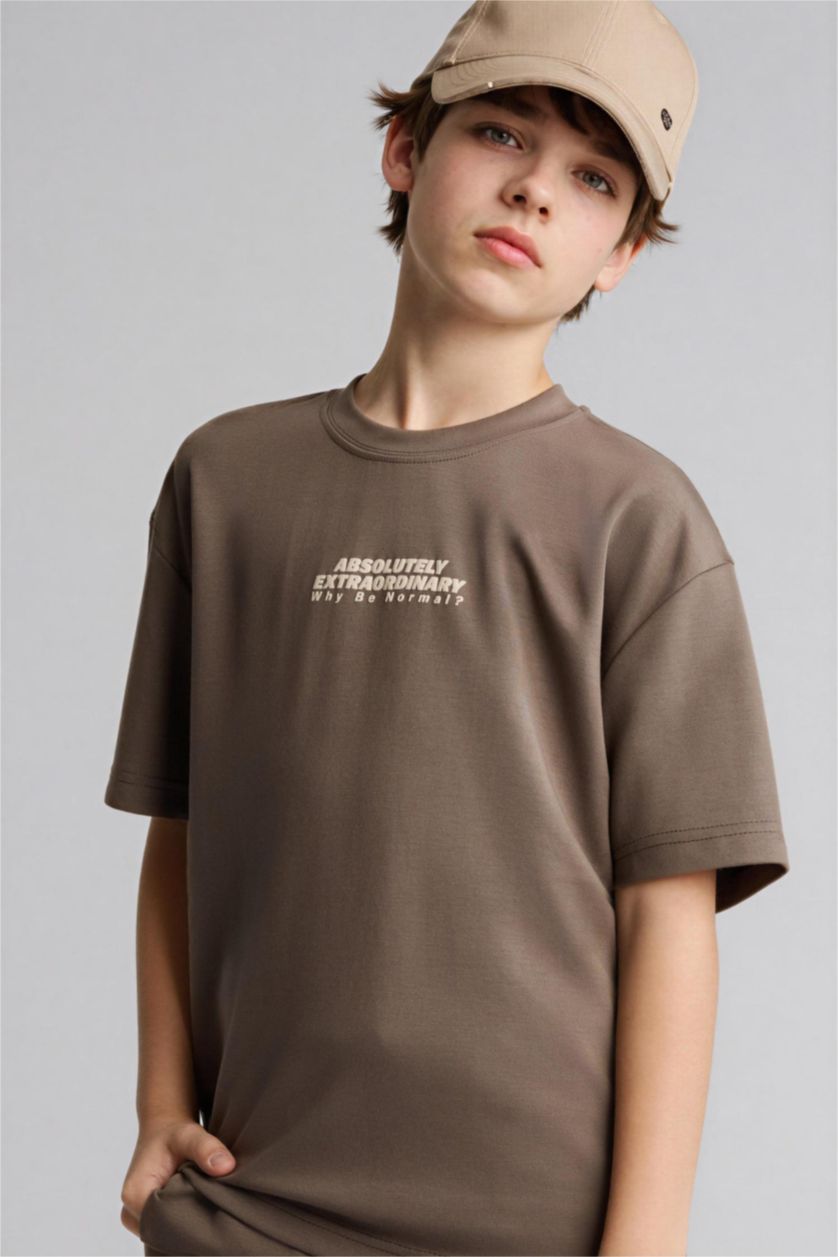 Boys & Teens Teak Boy Oversize Modal Crew Neck T-Shirt