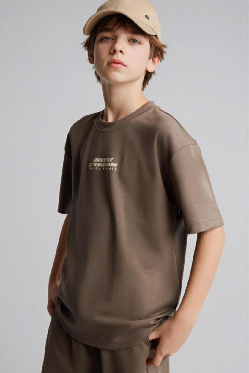 Boys & Teens Teak Boy Oversize Modal Crew Neck T-Shirt