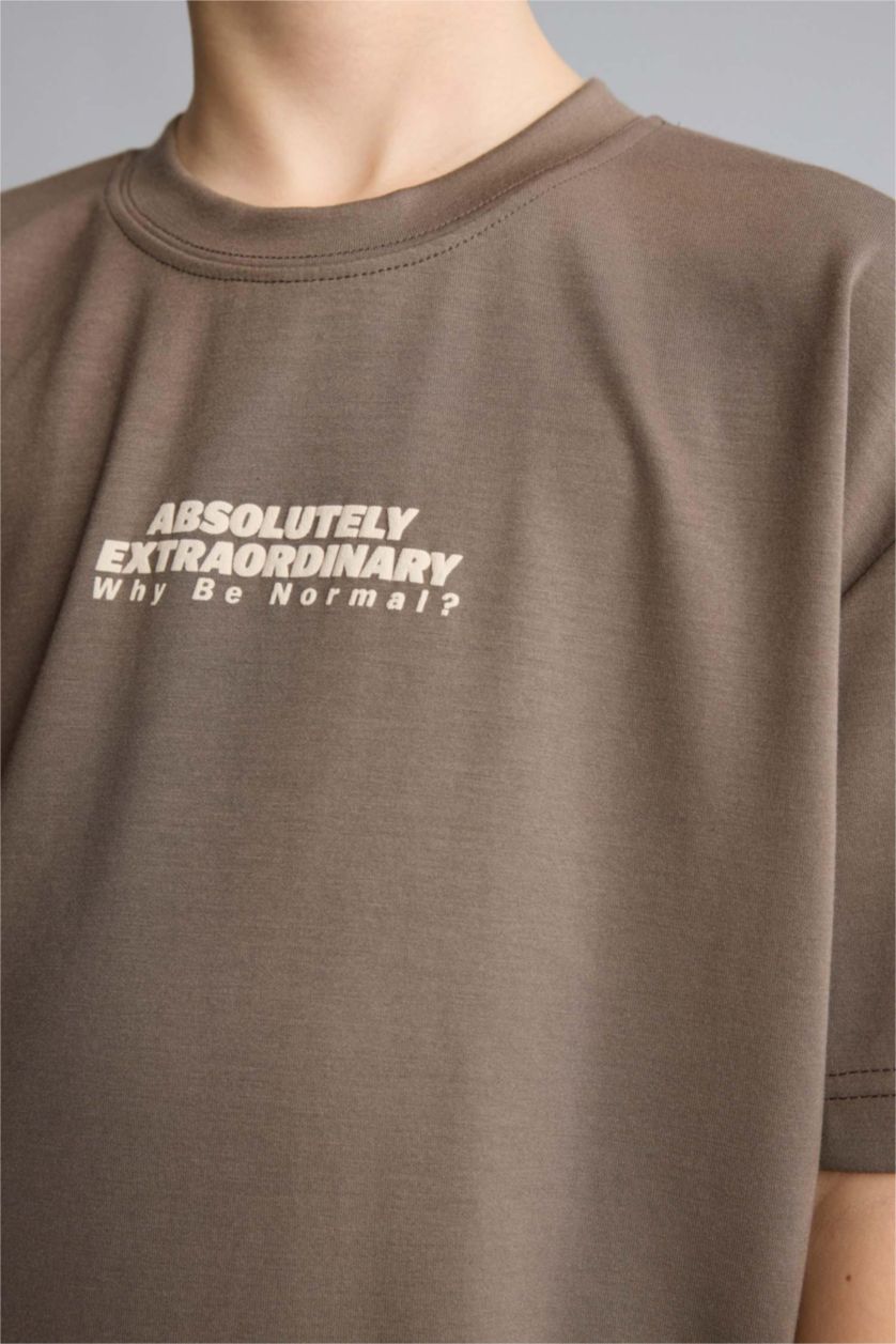 Boys & Teens Teak Boy Oversize Modal Crew Neck T-Shirt