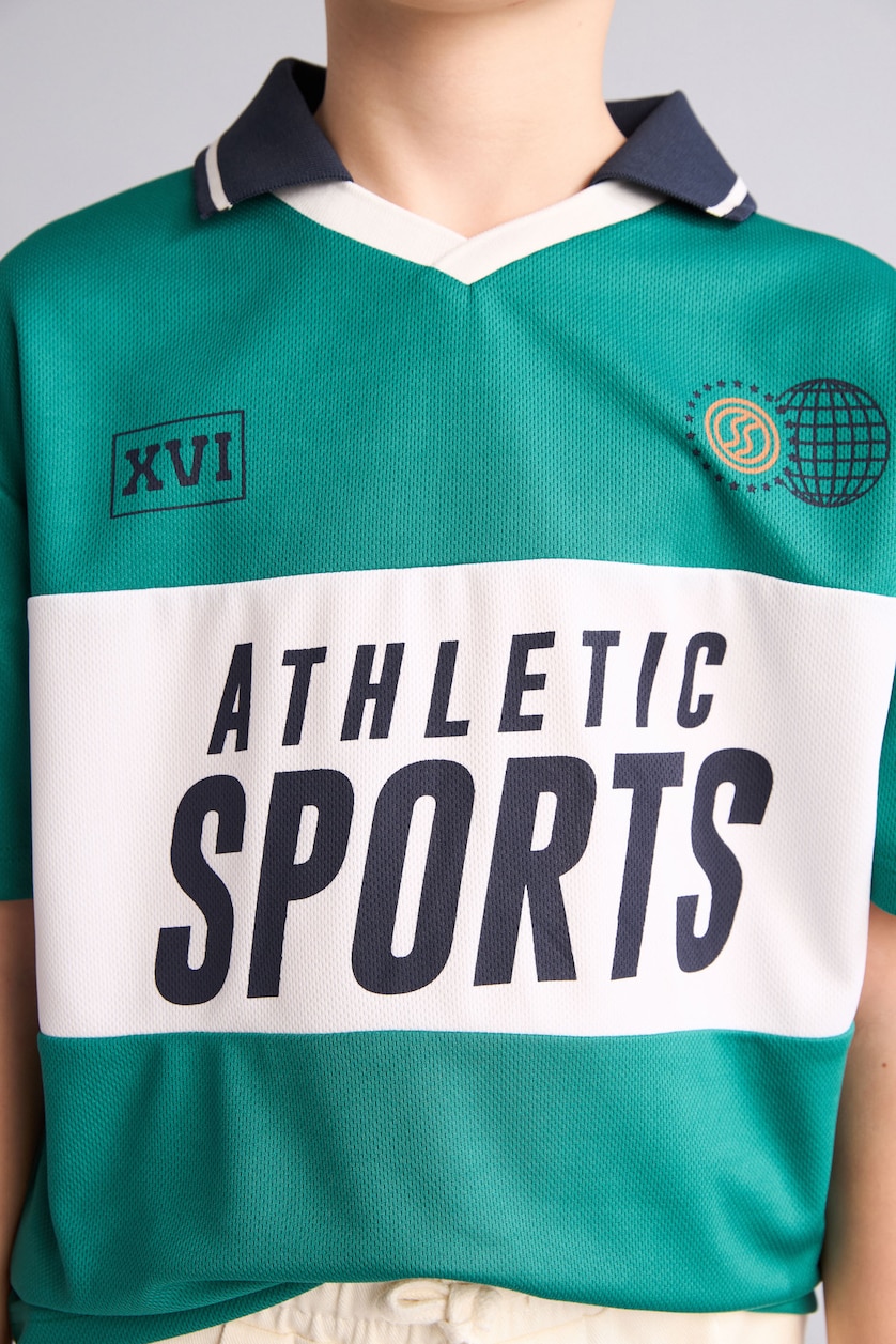 Young Boys - Teen Boys Green Boy Oversize Apache Collar Polo T-Shirt