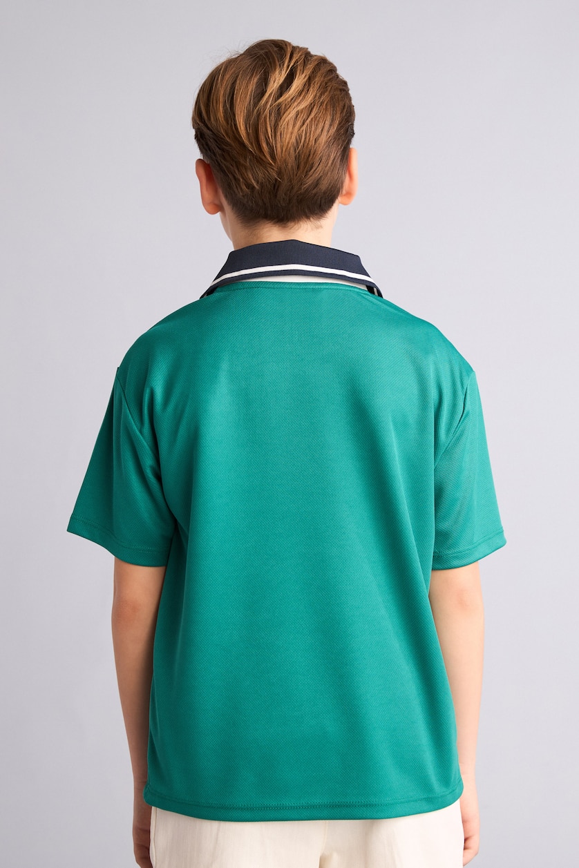 Young Boys - Teen Boys Green Boy Oversize Apache Collar Polo T-Shirt