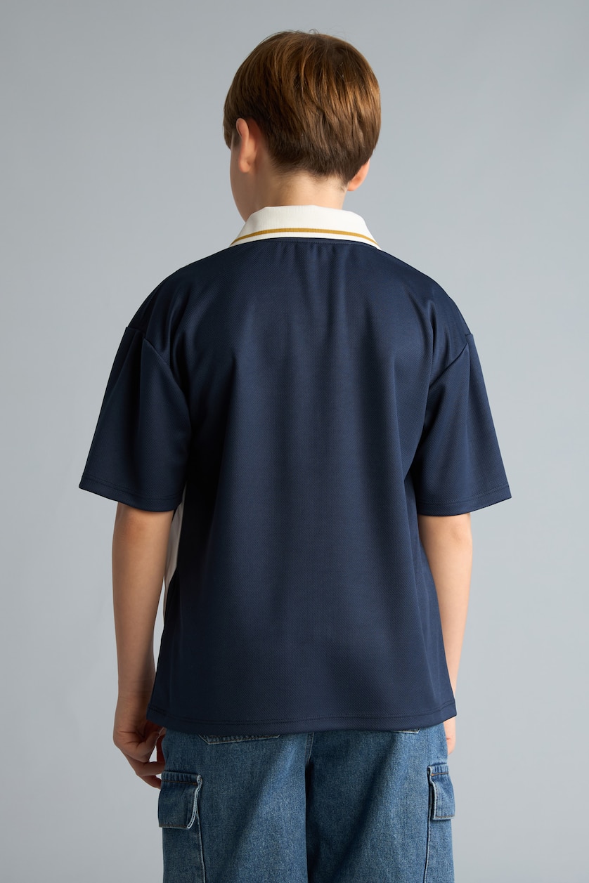 Young Boys - Teen Boys NAVY Boy Oversize Apache Collar Polo T-Shirt
