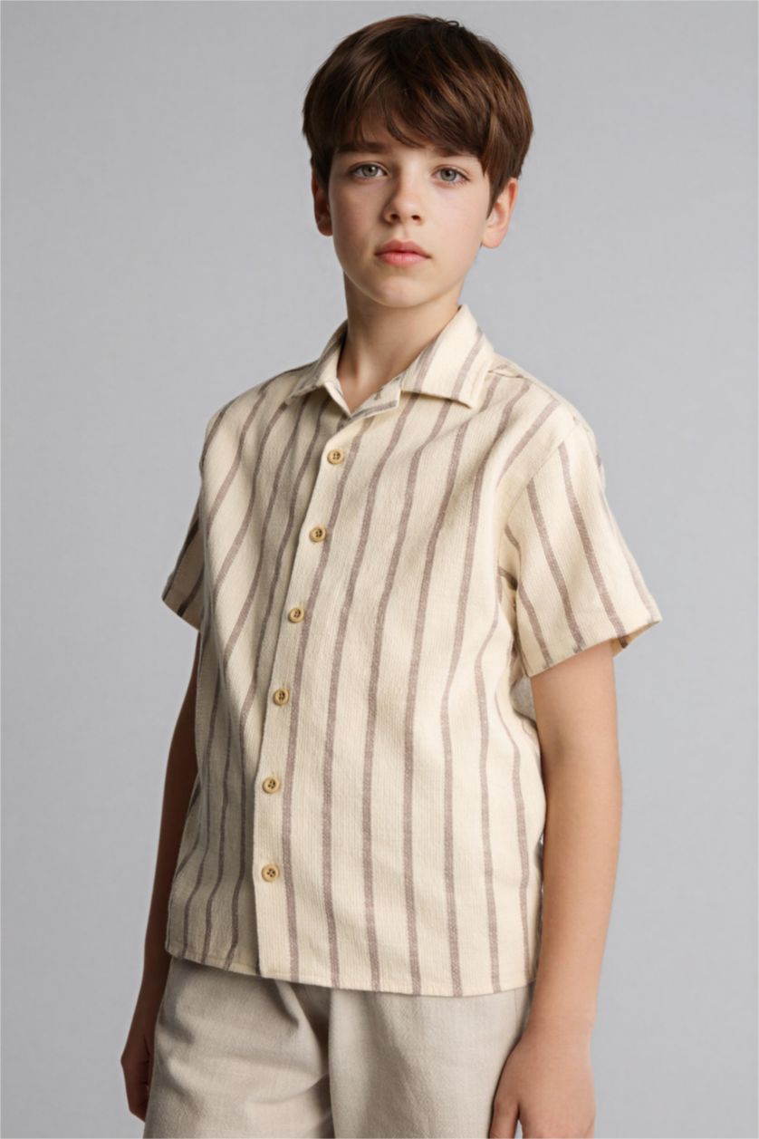 Erkek Çocuk - Genç Erkek Taş Regular Fıt Gömlek 