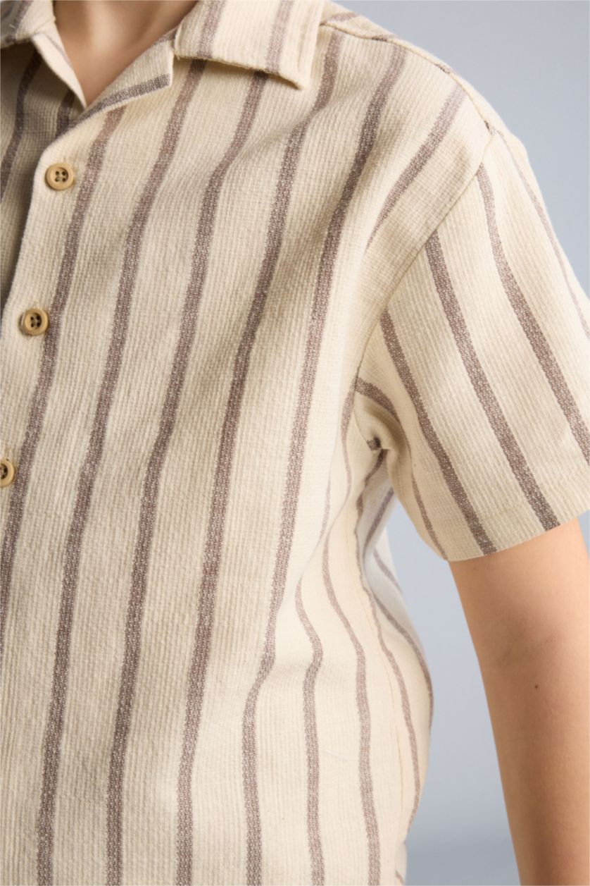 Erkek Çocuk - Genç Erkek Taş Regular Fıt Gömlek 