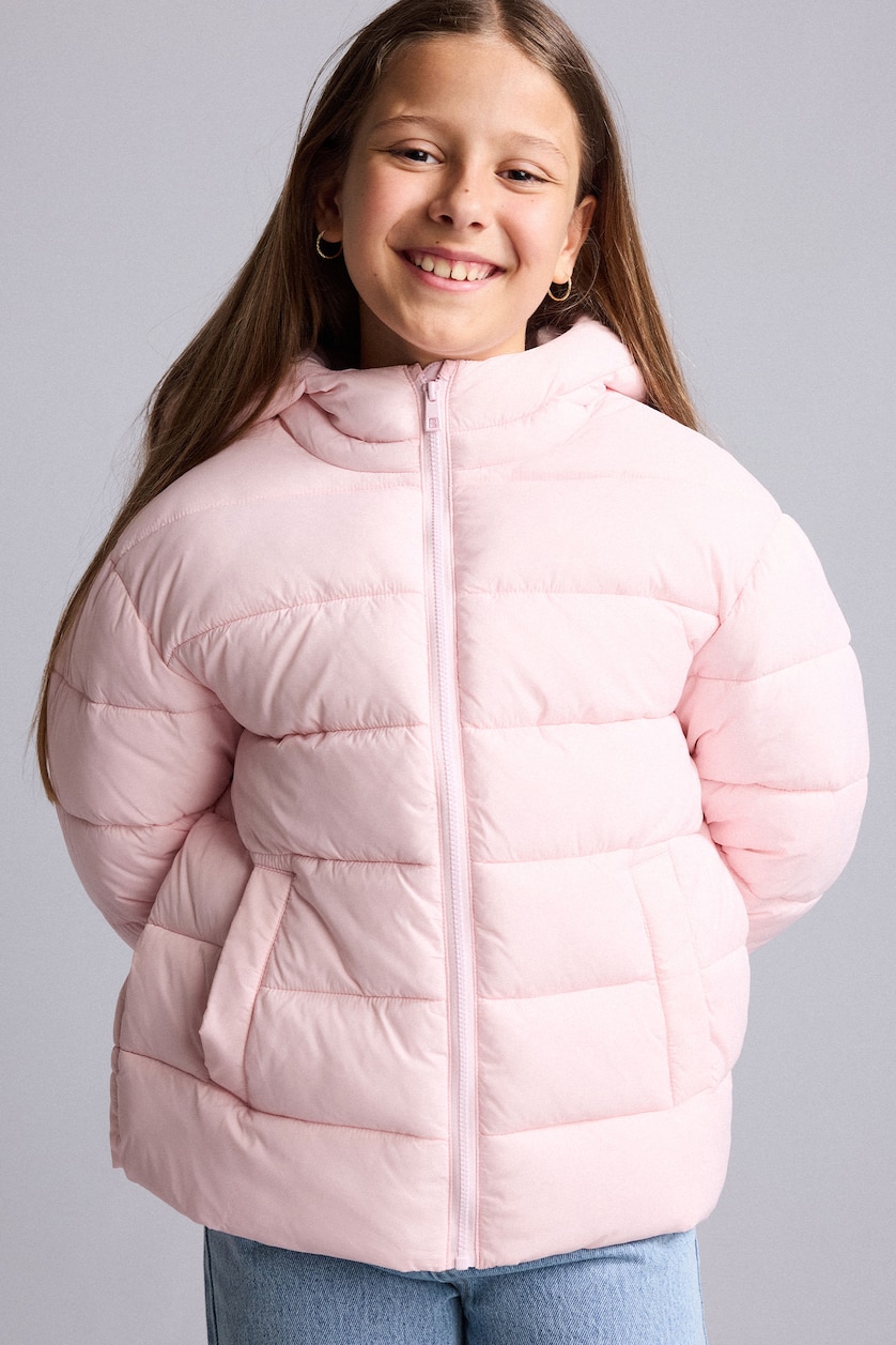Young Girls - Teen Girls Light Pink Girl Hooded Puffer Jacket