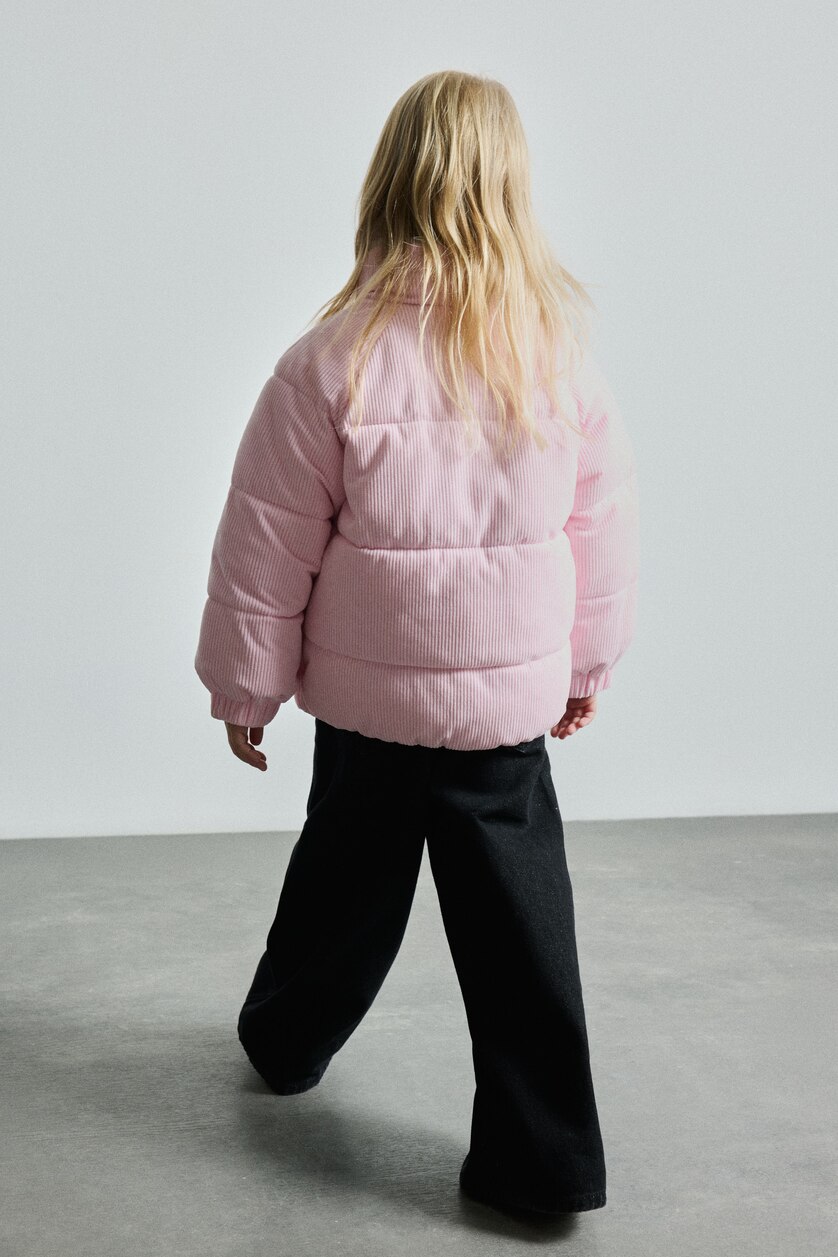 Baby Girls Light Rose Baby Girl Half Turtleneck Puffer Jacket