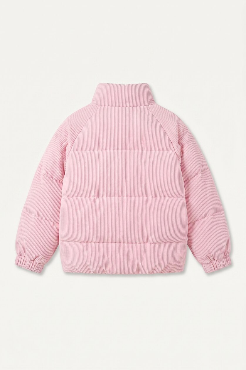 Baby Girls Light Rose Baby Girl Half Turtleneck Puffer Jacket