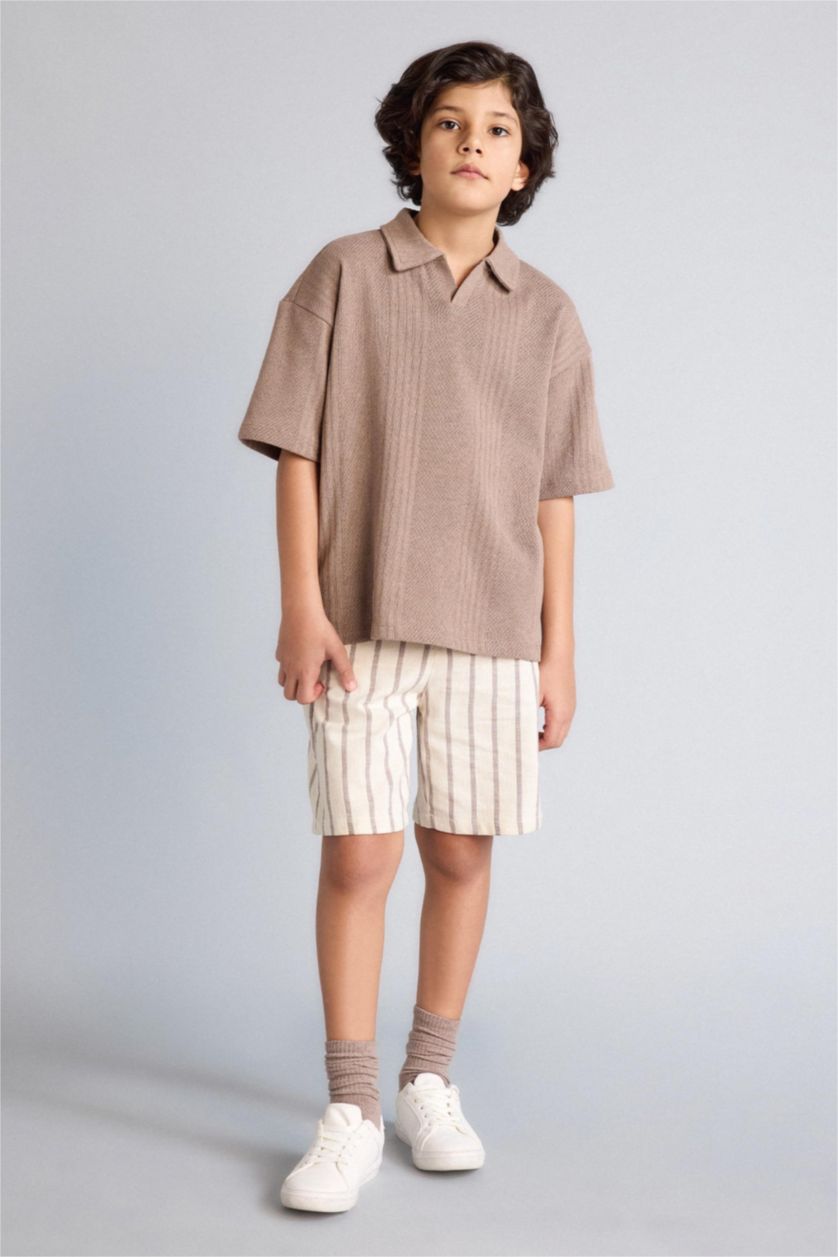 أولادي اللون الحجري شورت اولادي قصة عادية