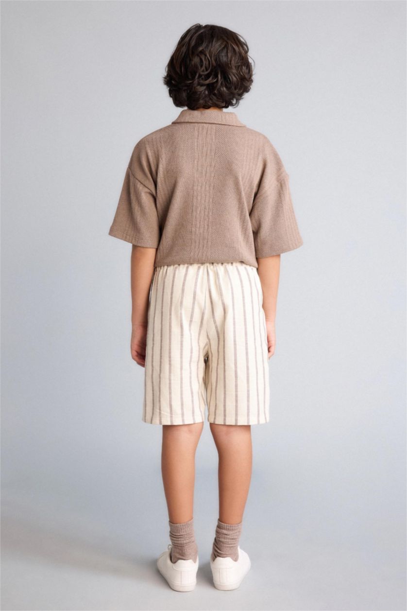 أولادي اللون الحجري شورت اولادي قصة عادية