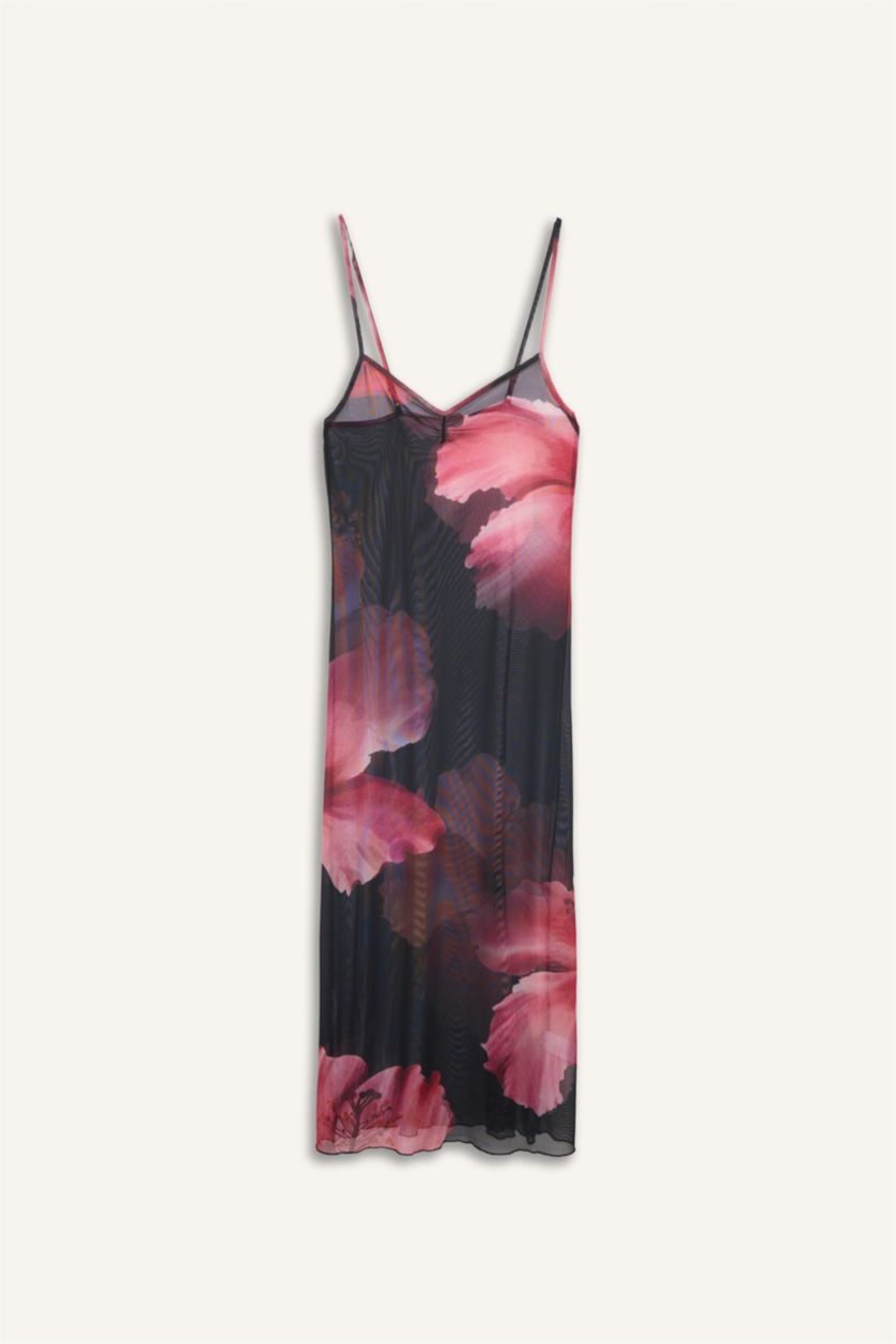 Woman Black Regular Fit Tulle Beachwear