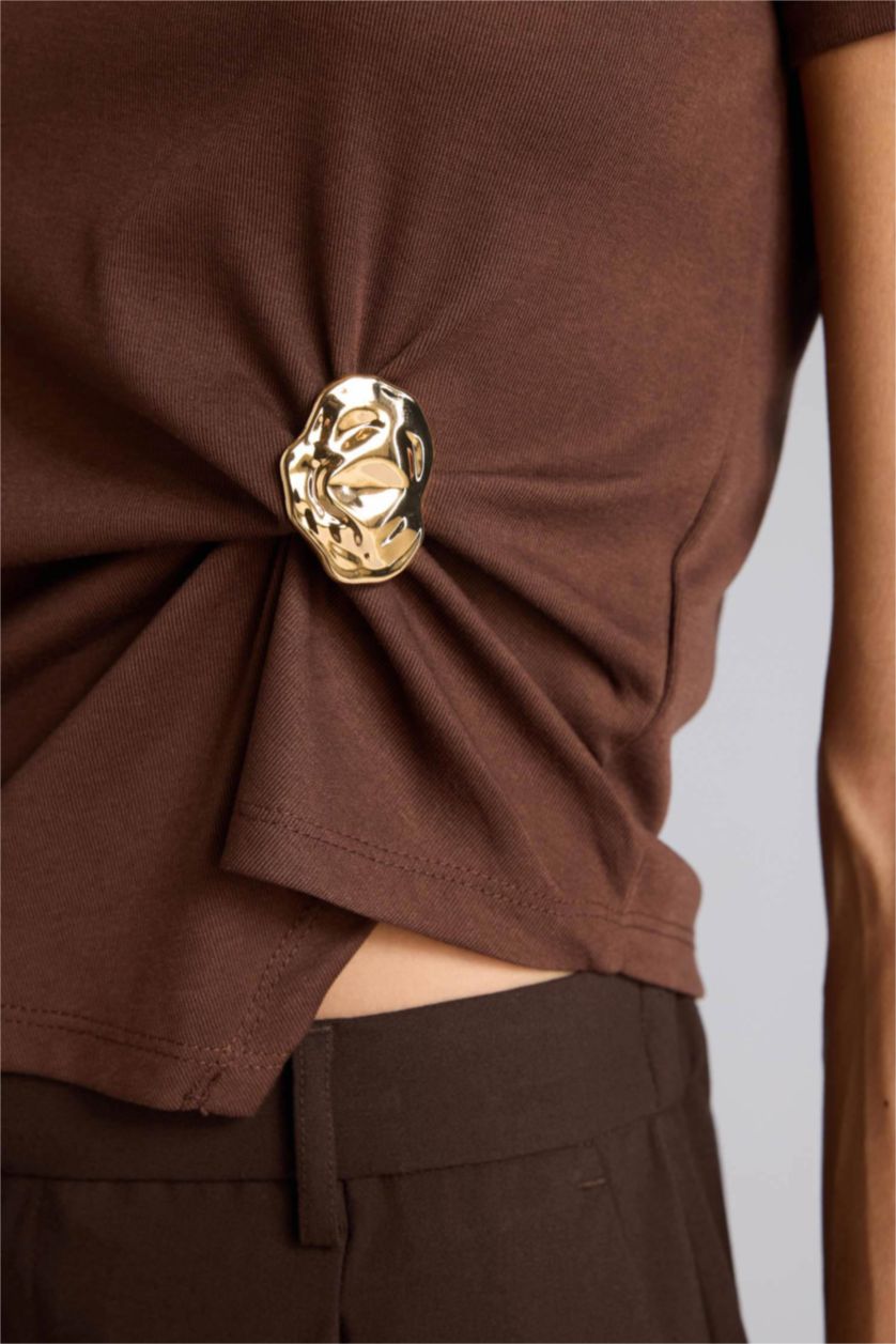 WOMAN Brown Woman Short Sleeve T-Shirt