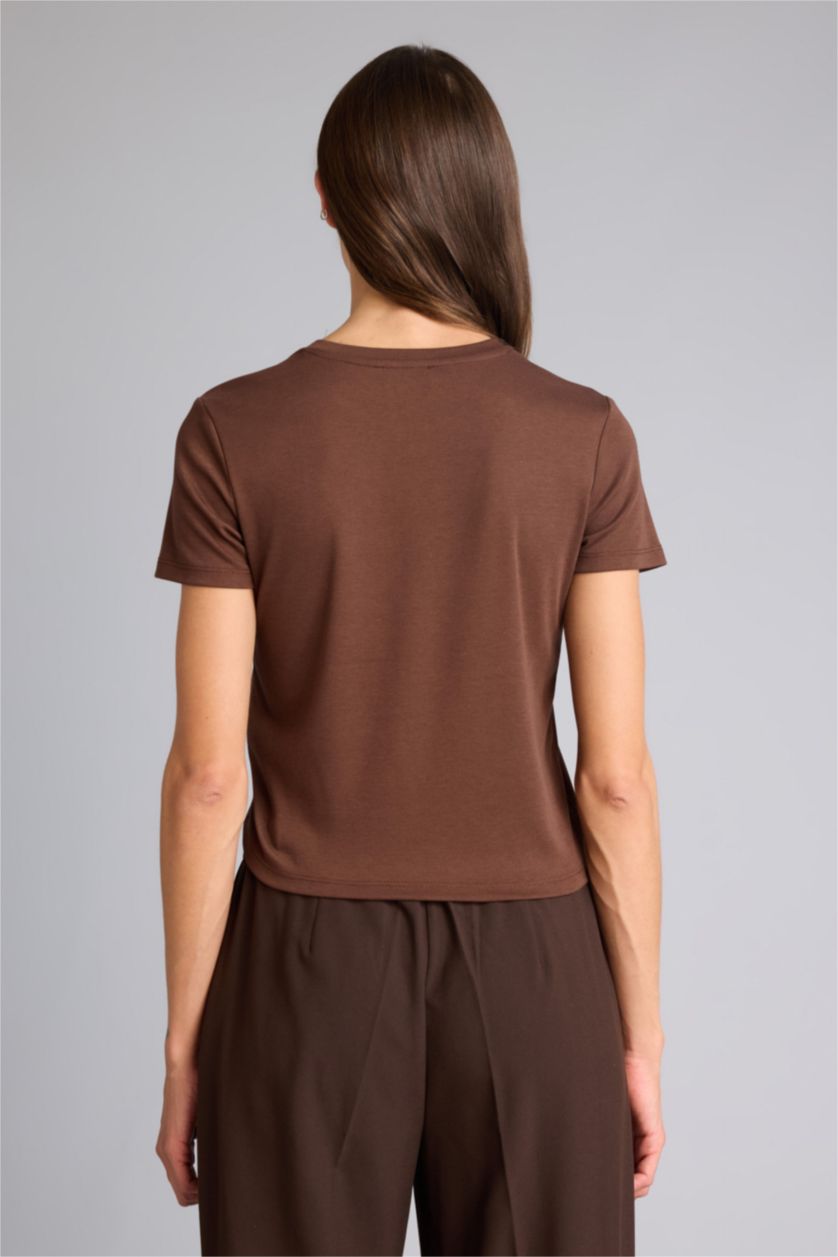 WOMAN Brown Woman Short Sleeve T-Shirt