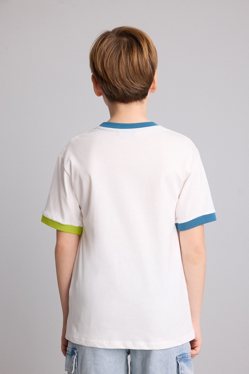 BOYS & TEENS Ecru Boy New Regular Fit Crew Neck Printed T-Shirt