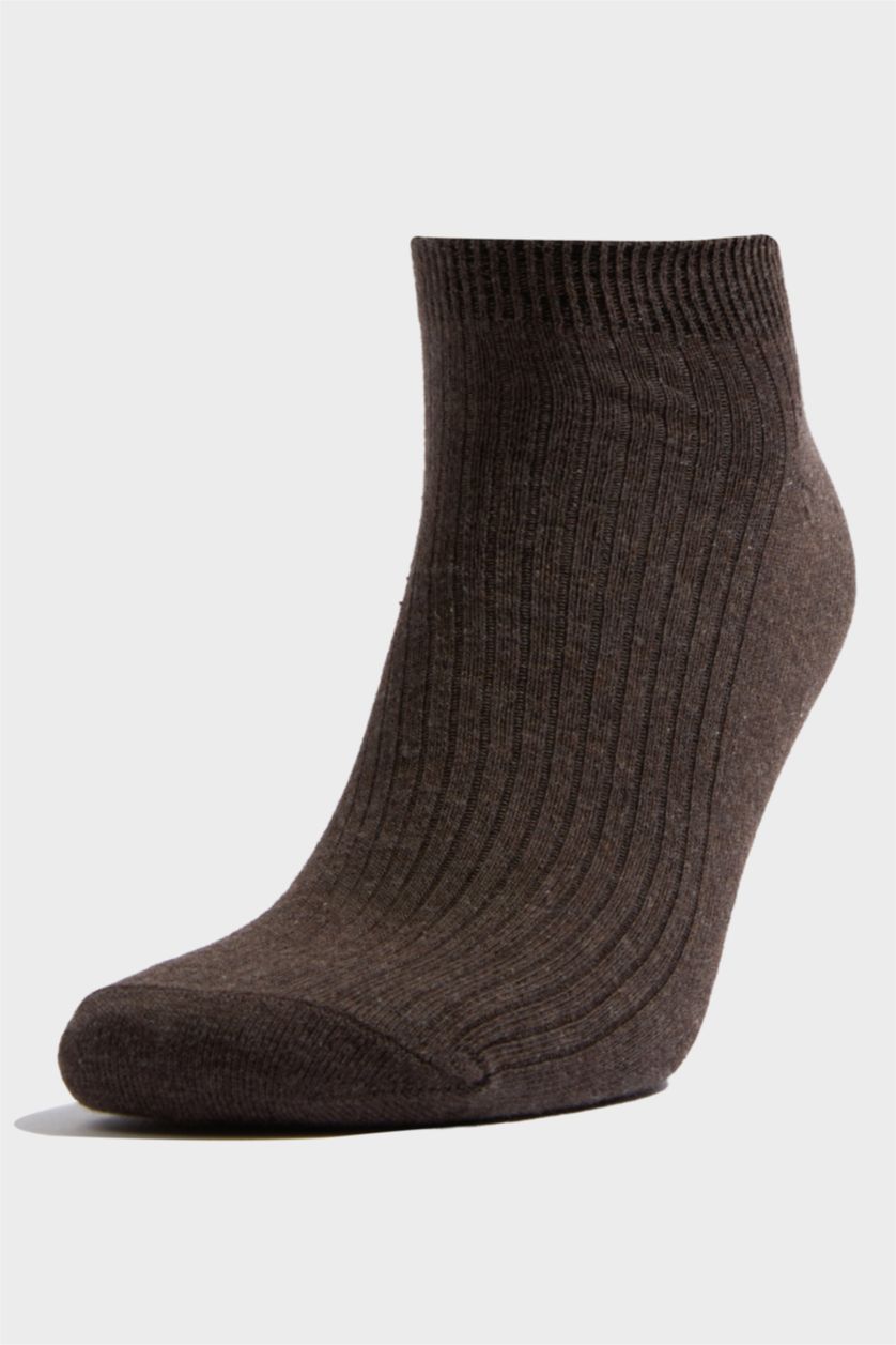 Erkek Koyu Kahve Pamuklu 5'Li Patik Çorap
